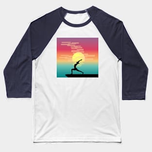 beach sunset yoga Baseball T-Shirt